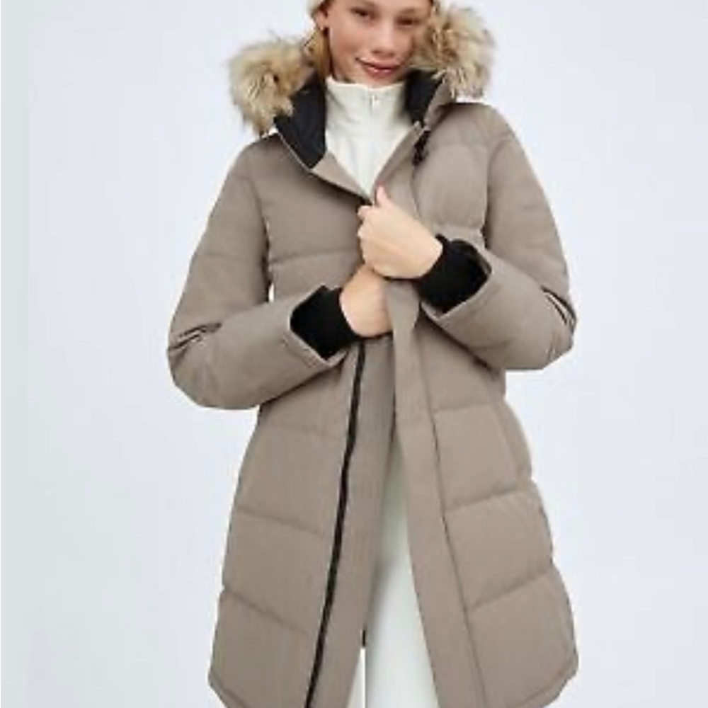 Aritzia Tna The Powder Parka Jacket Modern Taupe Goose Down Coat